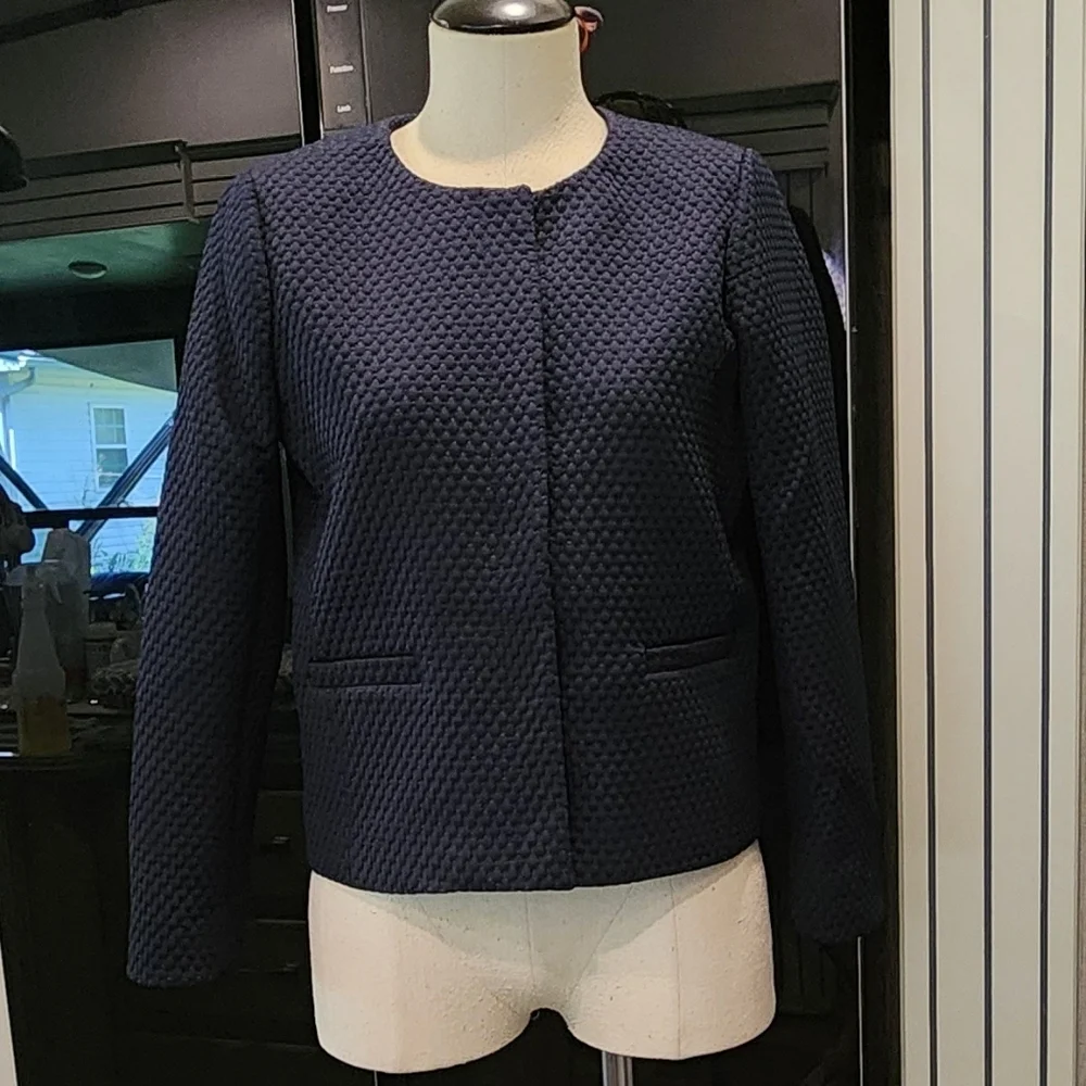 J. Crew Midnight Blue Textured Blazer